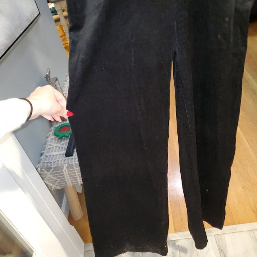 PAIGE Sienne Women's Black Velvet Corduroy Jumpsuit Size 4 - Picture 11 of 15